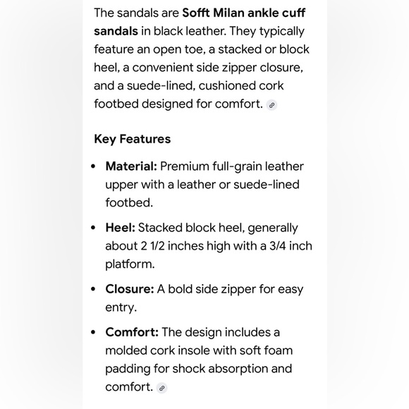 Sofft Milan Black Leather Side Zip Ankle Cuff, Open Toe Sandals. Brand New. - Picture 8 of 12